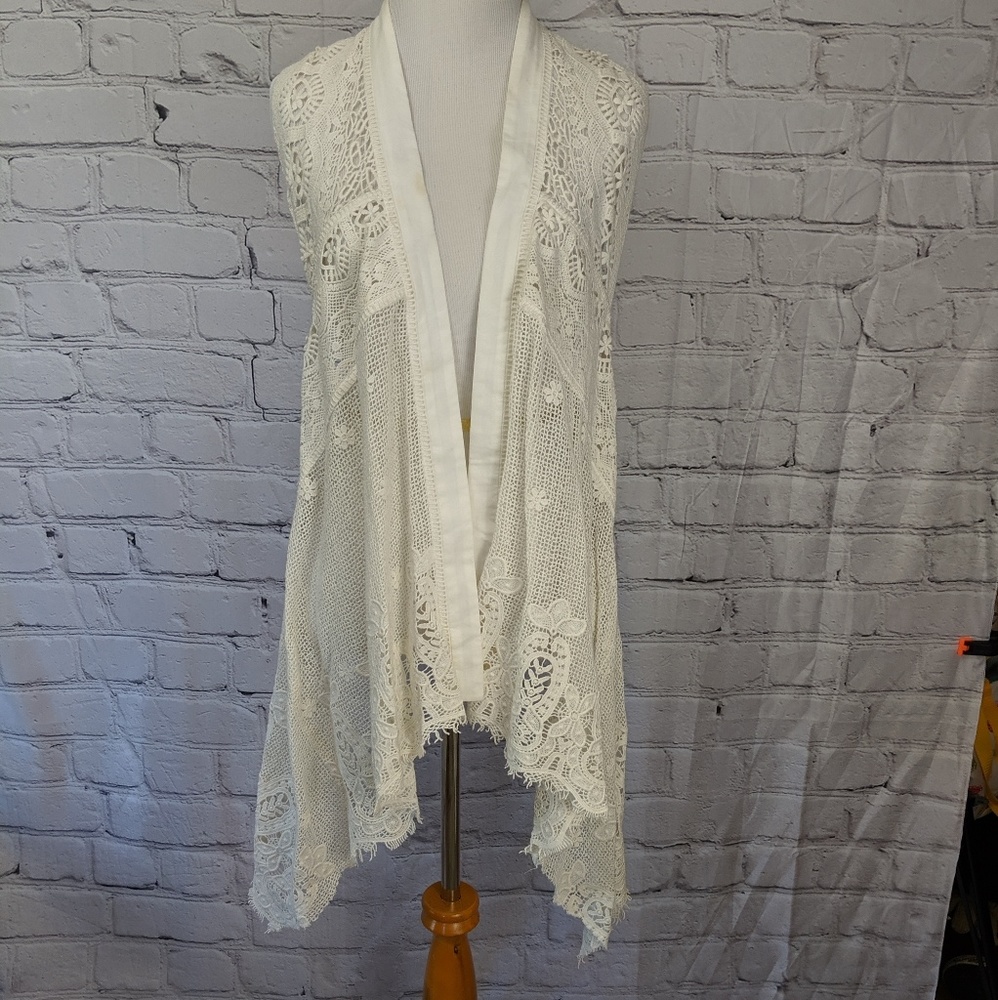 Crocheted cardigan from Anthropologie Hi-Lo style